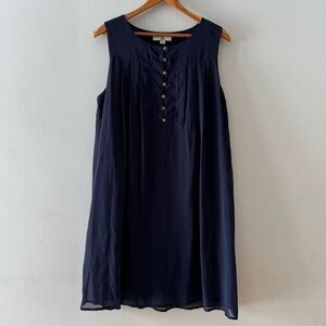 YA Los Angeles Navy‎ Blue sleeveless tunic sz Large, tank dress shirt blouse top